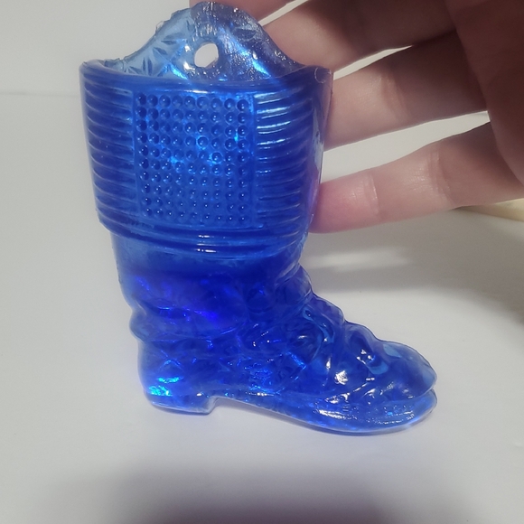 Other - Vtg Colbalt Blue Glass Match Or Toorhpick Holder